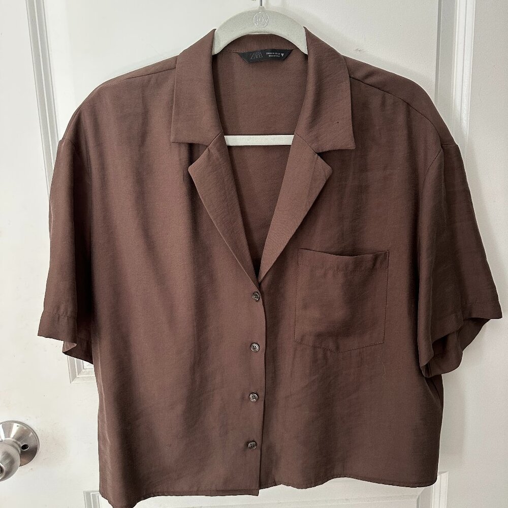 Zara Women's Casual Brown Shirt